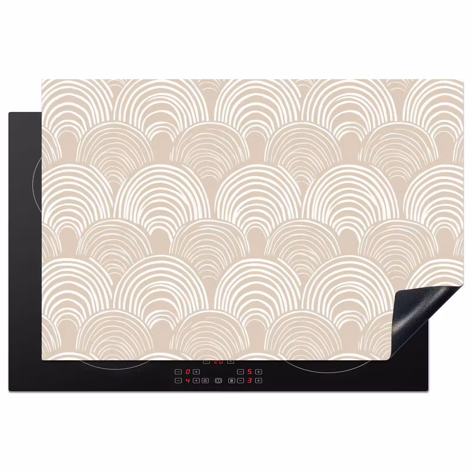 Inductie beschermer - Golven - Structuur - Beige — 1
