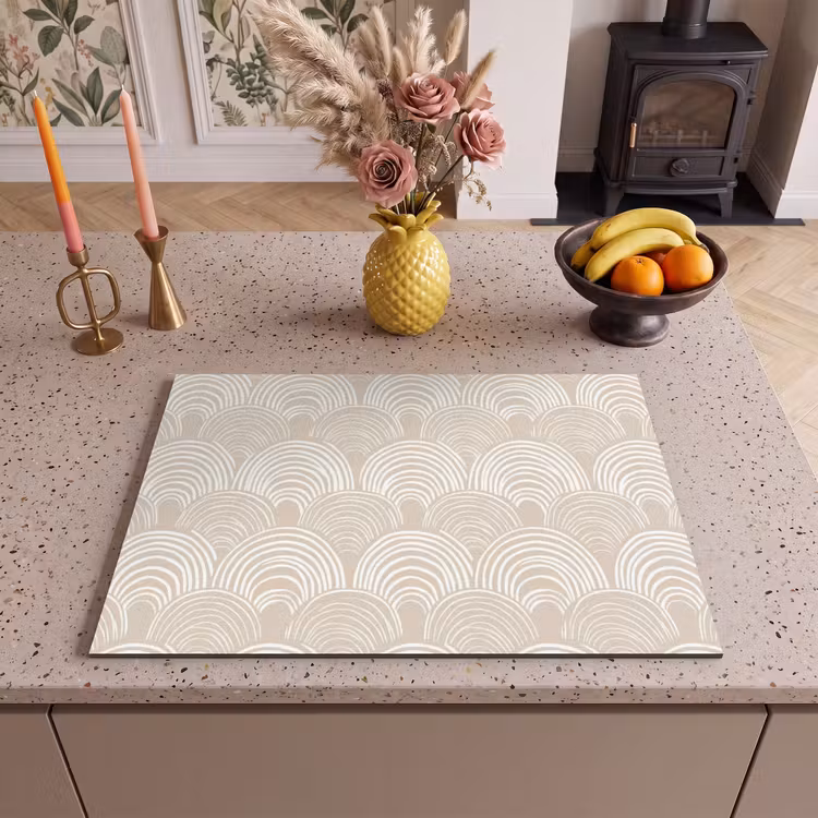 Inductie beschermer - Golven - Structuur - Beige — 2