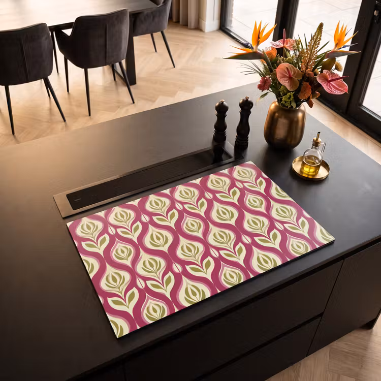 Inductie beschermer - Retro - Floraal - Paars — 5