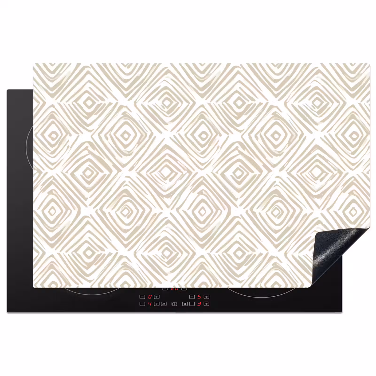 Inductie beschermer - Abstract - Ruit - Beige — 1
