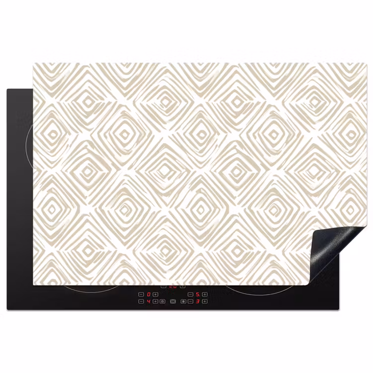 Inductie beschermer - Abstract - Ruit - Beige — 1