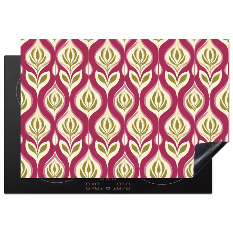 Inductie beschermer - Retro - Floraal - Paars — 1