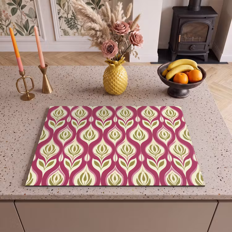 Inductie beschermer - Retro - Floraal - Paars — 2