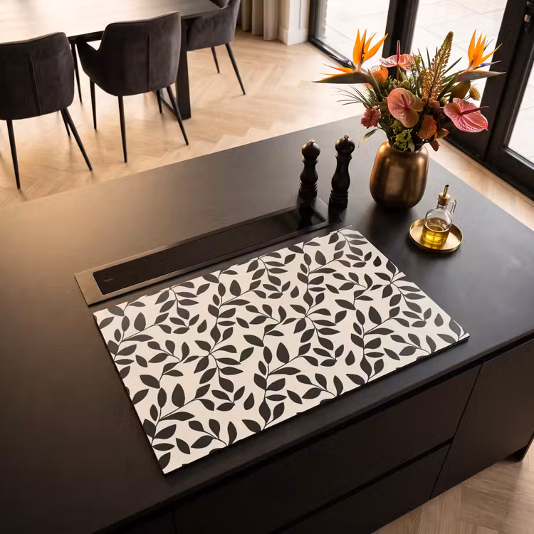 Inductie beschermer - Elegant - Patroon - Zwart - Beige — 5