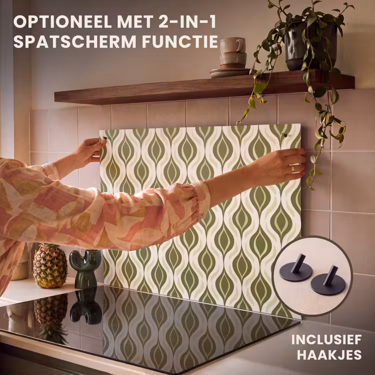 Inductie beschermer - Patroon - Retro - Groen — 10