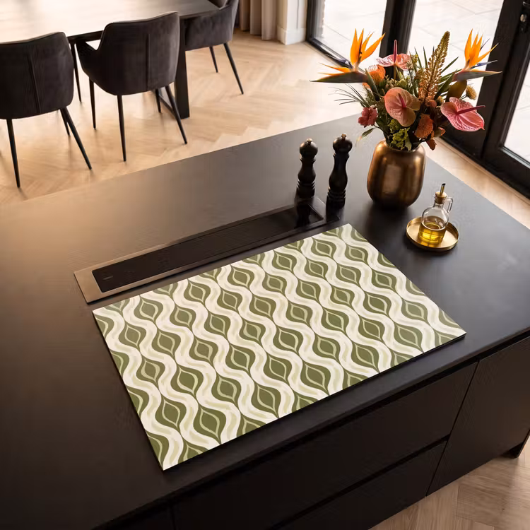Inductie beschermer - Patroon - Retro - Groen — 5