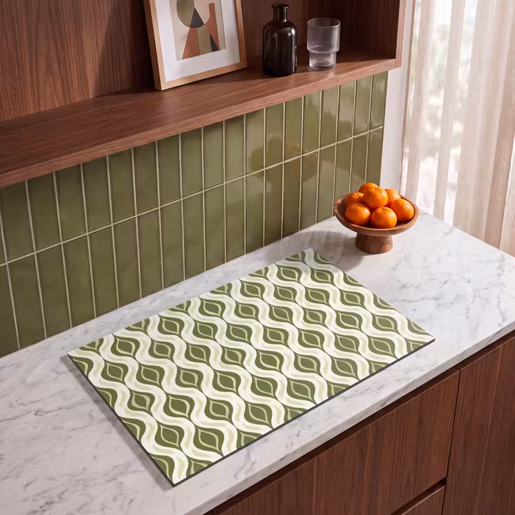 Inductie beschermer - Patroon - Retro - Groen — 8