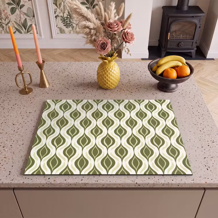 Inductie beschermer - Patroon - Retro - Groen — 2