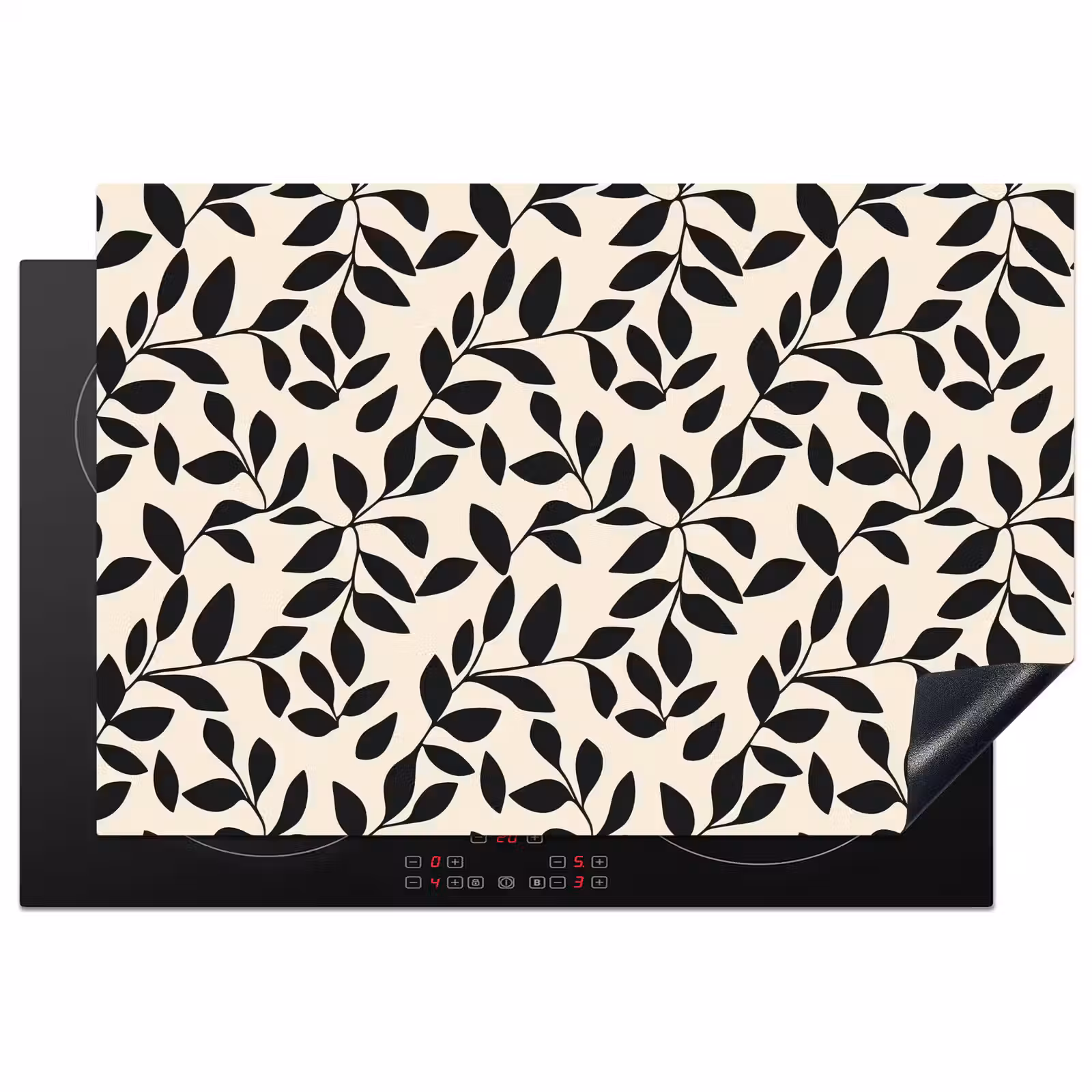 Inductie beschermer - Elegant - Patroon - Zwart - Beige — 1