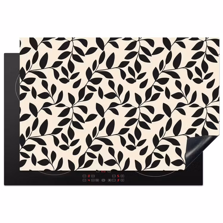 Inductie beschermer - Elegant - Patroon - Zwart - Beige — 1