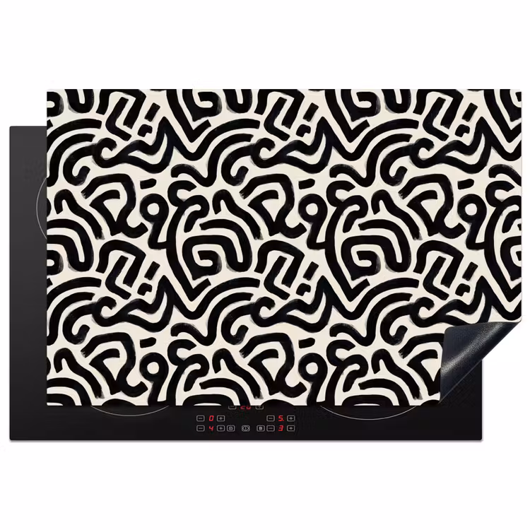 Inductie beschermer - Modern - Abstract - Zwart — 1