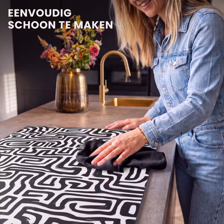 Inductie beschermer - Grafisch - Lijnen - Zwart - Wit — 6