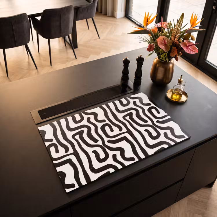 Inductie beschermer - Modern - Lijnen - Zwart — 5