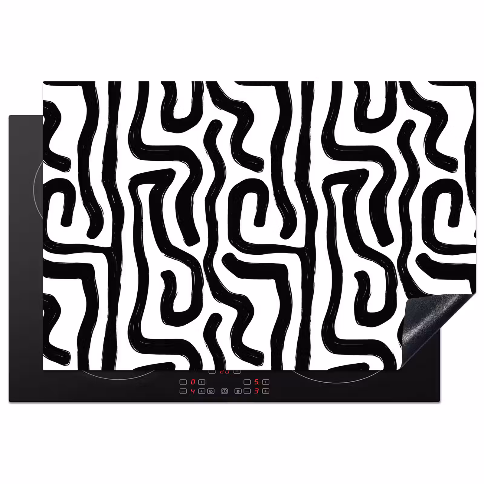 Inductie beschermer - Modern - Lijnen - Zwart — 1
