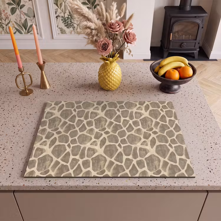 Inductie beschermer - Giraf - Patroon - Beige - Bruin — 2