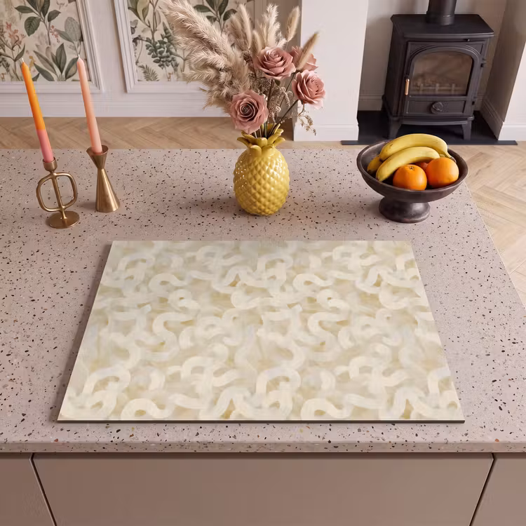 Inductie beschermer - Abstract - Lijnen - Beige — 2