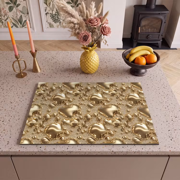 Inductie beschermer - Druppels - Organisch - Goud — 2