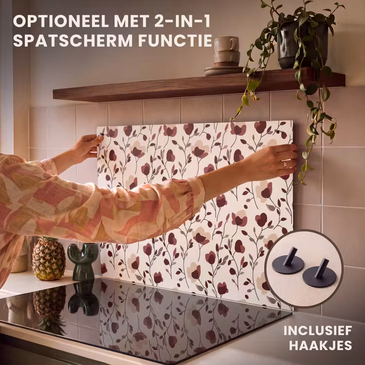 Inductie beschermer - Bloemen - Botanisch - Bordeaux — 10