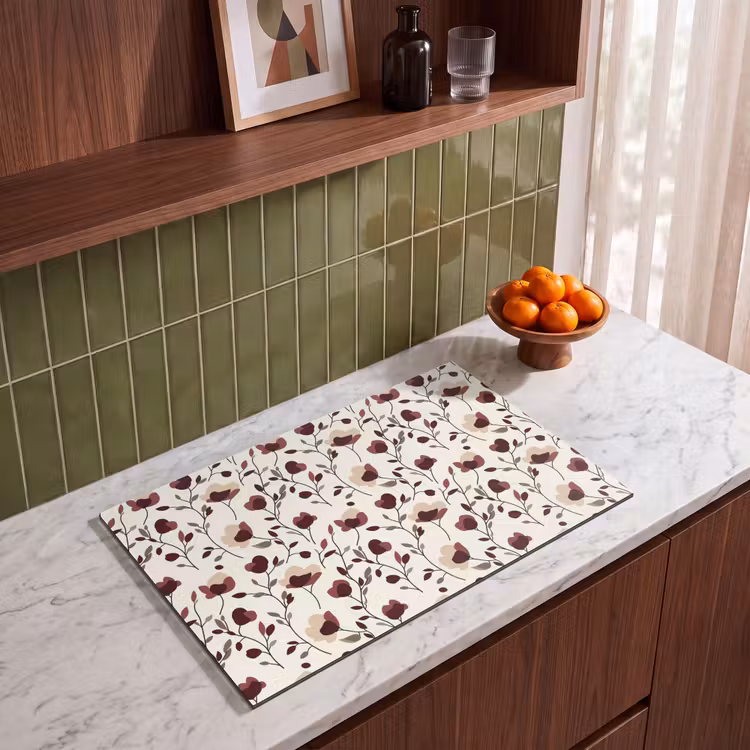 Inductie beschermer - Bloemen - Botanisch - Bordeaux — 8