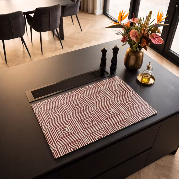 Inductie beschermer - Geometrisch - Patroon - Rood — 5