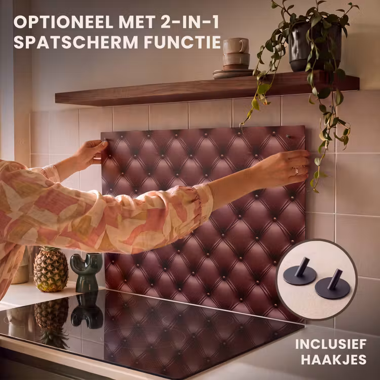 Inductie beschermer - Leer - Patroon - Bordeaux — 10
