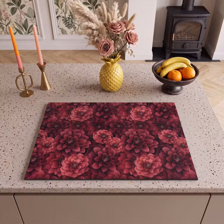 Inductie beschermer - Dahlias - Bloemen - Rood — 2