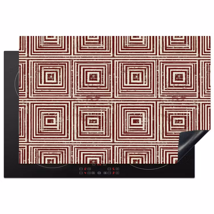 Inductie beschermer - Geometrisch - Patroon - Rood — 1