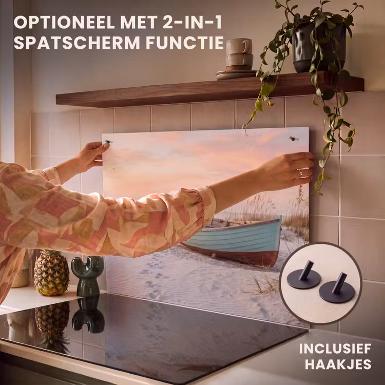 Inductie beschermer - Rustiek - Roeiboot - Zandstrand — 10