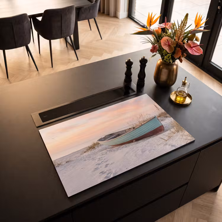 Inductie beschermer - Rustiek - Roeiboot - Zandstrand — 5