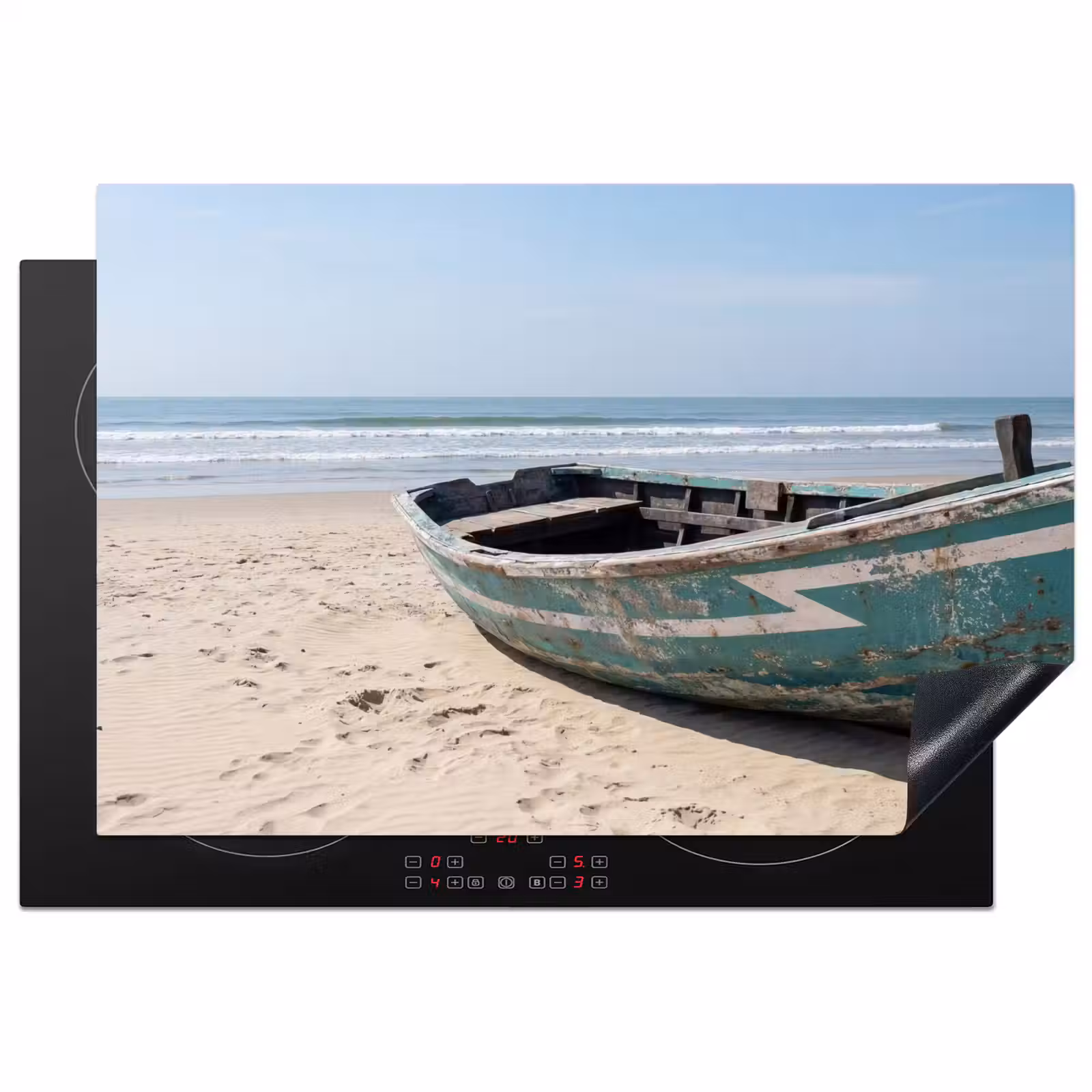 Inductie beschermer - Boot - Zandstrand - Zee — 1