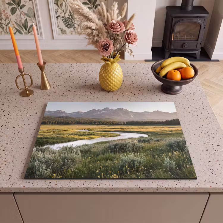 Inductie beschermer - Berglandschap - Rivier - Bos — 2