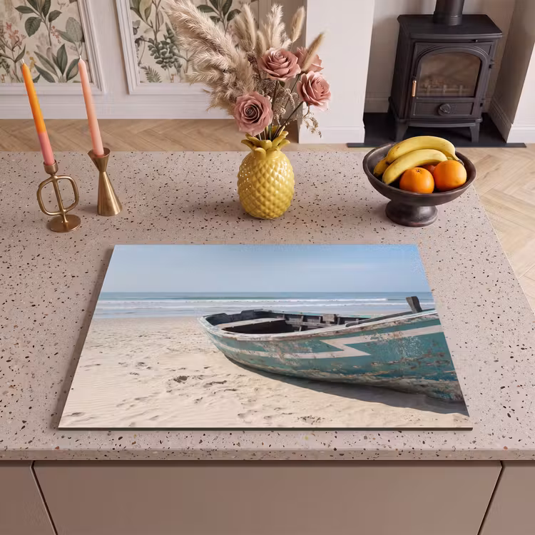 Inductie beschermer - Boot - Zandstrand - Zee — 2