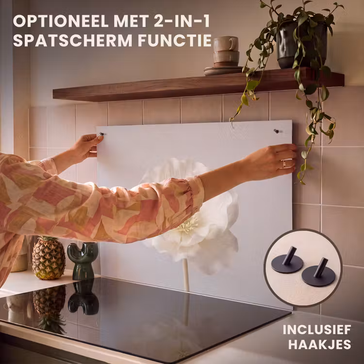 Inductie beschermer - Bloem - Minimalistisch -Wit — 10