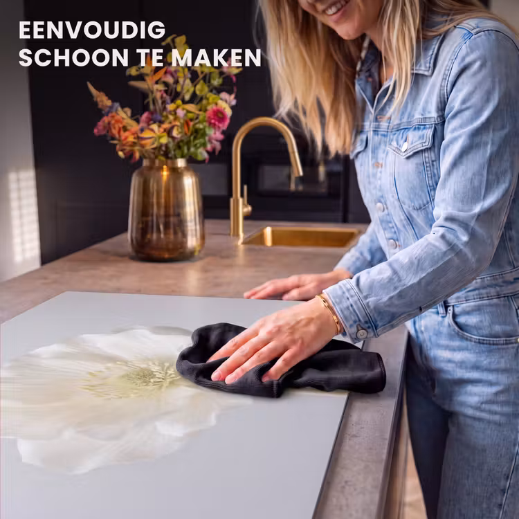 Inductie beschermer - Bloem - Minimalistisch -Wit — 6