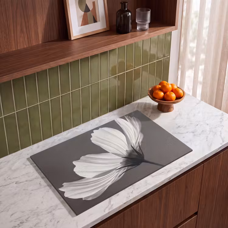Inductie beschermer - Bloem - Minimalistisch - Zwart - Wit — 8