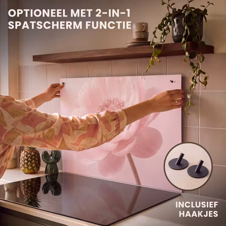 Inductie beschermer - Bloem - Pioenroos - Roze — 10