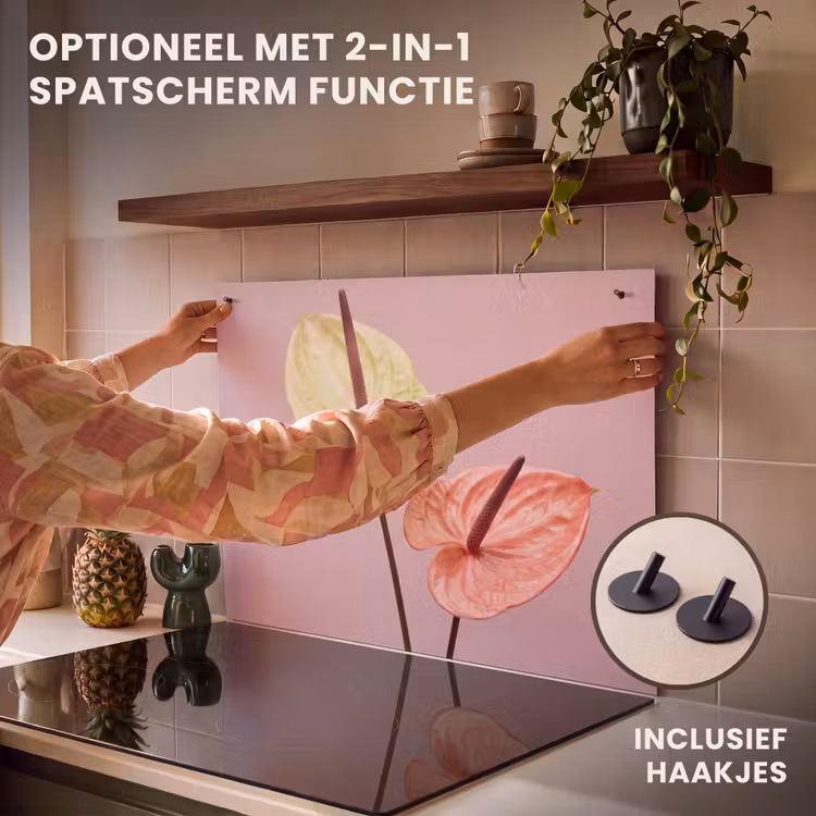 Inductie beschermer - Bloemen - Anthuriums - Geel - Roze — 10