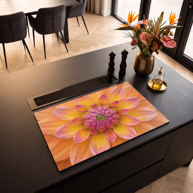 Inductie beschermer - Dahlia - Bloem - Oranje — 5
