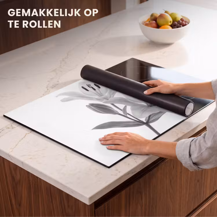 Inductie beschermer - Lelies - Elegant - Zwart - Wit — 7
