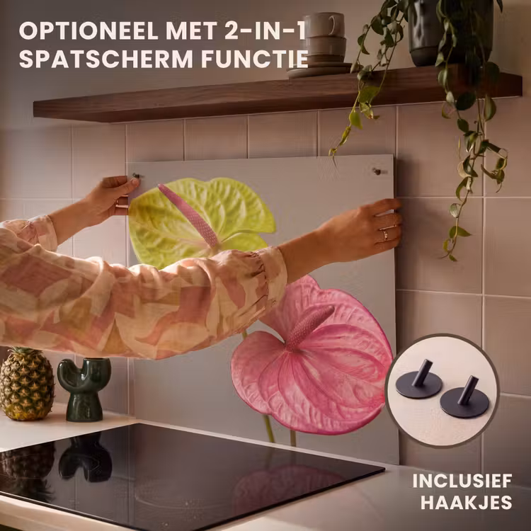 Inductie beschermer - Planten - Anthurium - Groen - Roze — 10