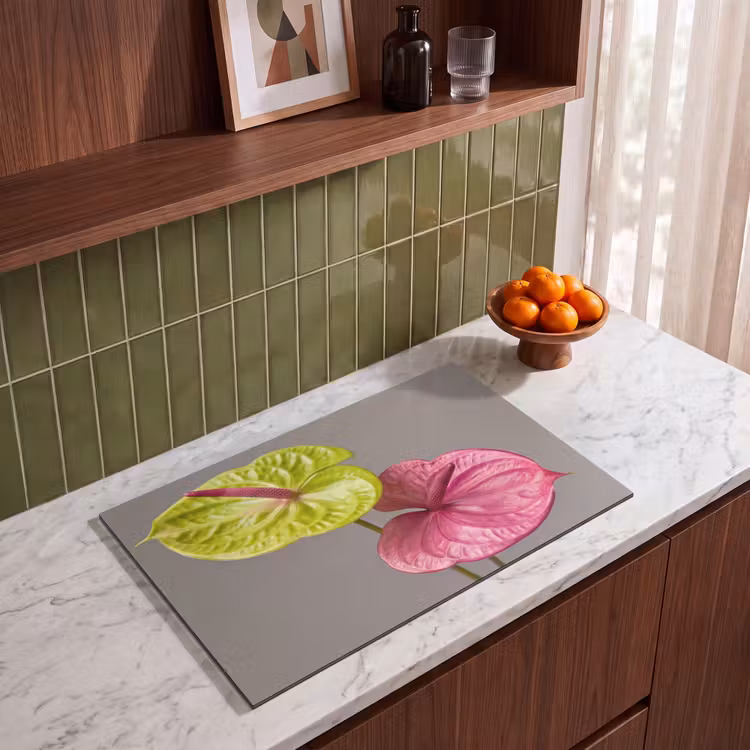 Inductie beschermer - Planten - Anthurium - Groen - Roze — 8