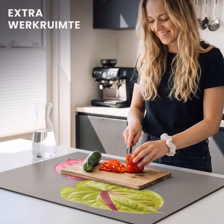 Inductie beschermer - Planten - Anthurium - Groen - Roze — 4