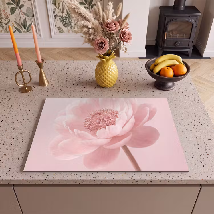 Inductie beschermer - Bloem - Pioenroos - Roze — 2