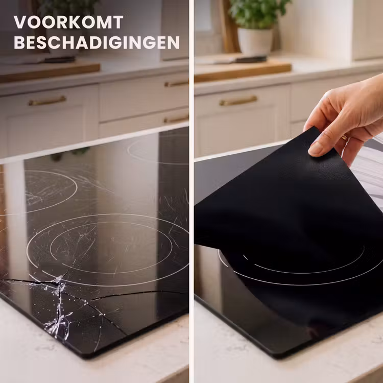 Inductie beschermer - Bloem - Minimalistisch - Zwart - Wit — 3