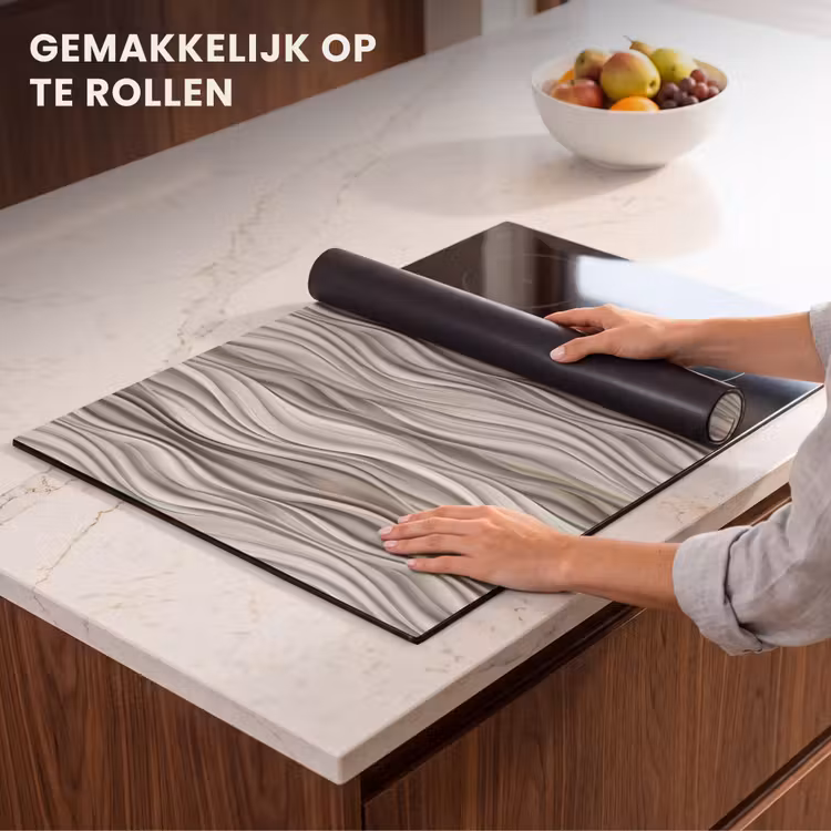 Inductie beschermer - Golven - 3D - Crème — 7
