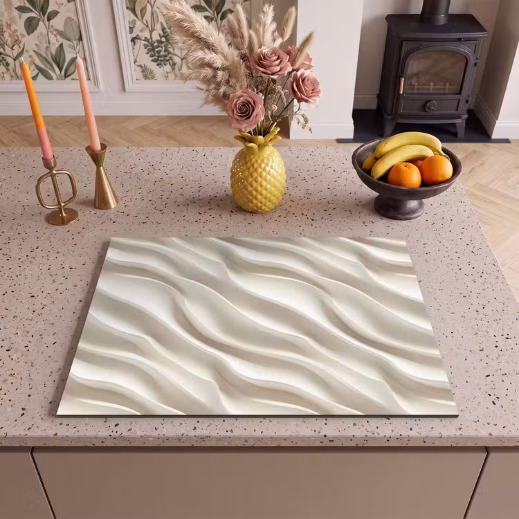 Inductie beschermer - Diagonaal - Golven - Crème — 2