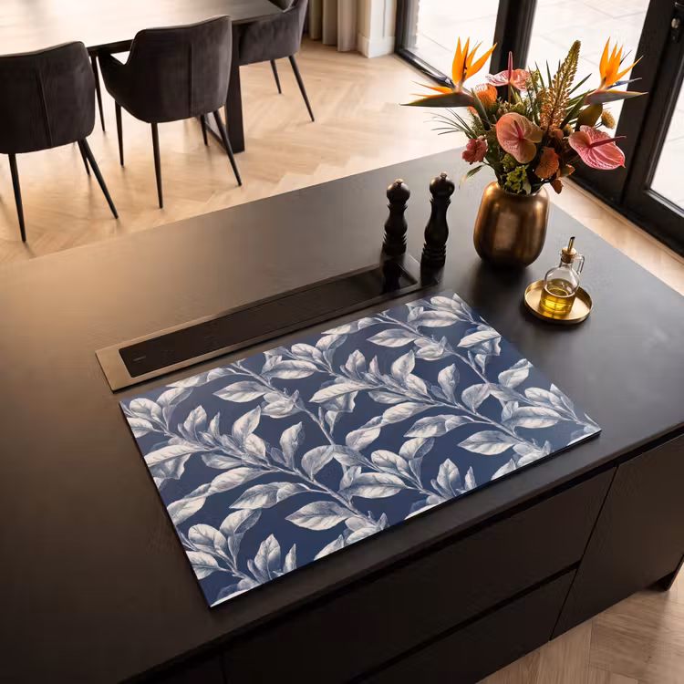 Inductie beschermer - Botanisch - Patroon - Blauw — 5