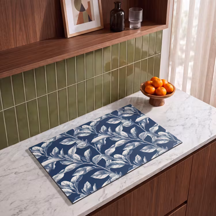 Inductie beschermer - Botanisch - Patroon - Blauw — 8