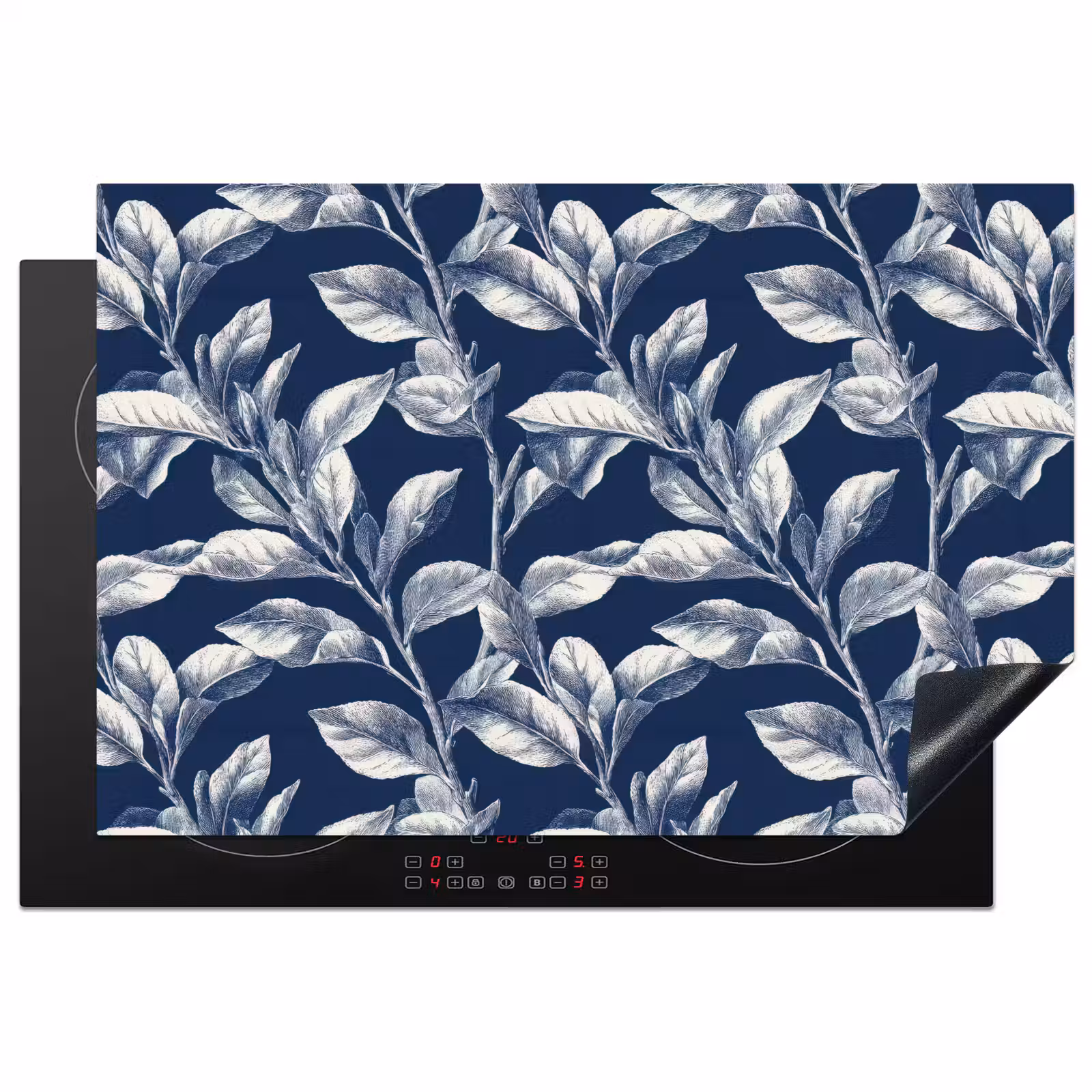 Inductie beschermer - Botanisch - Patroon - Blauw — 1