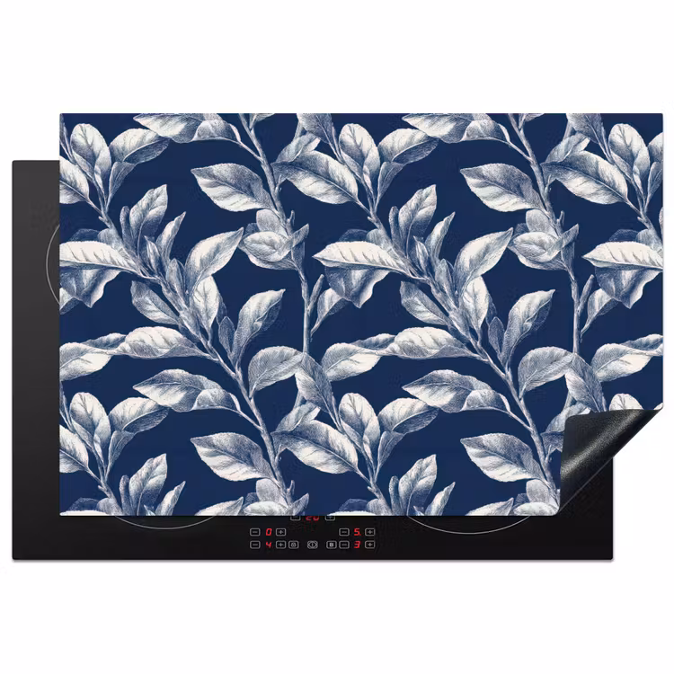 Inductie beschermer - Botanisch - Patroon - Blauw — 1